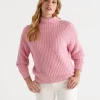 Funnel Neck Knit Jumper-Sussan Fashion